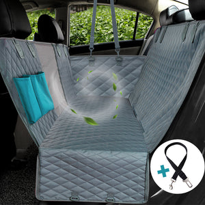 Protector para asiento de coche para perros ver malla impermeable Pet Carrier trasera de coche alfombrilla para asiento trasero hamaca colchón Protector con cremallera y bolsillos